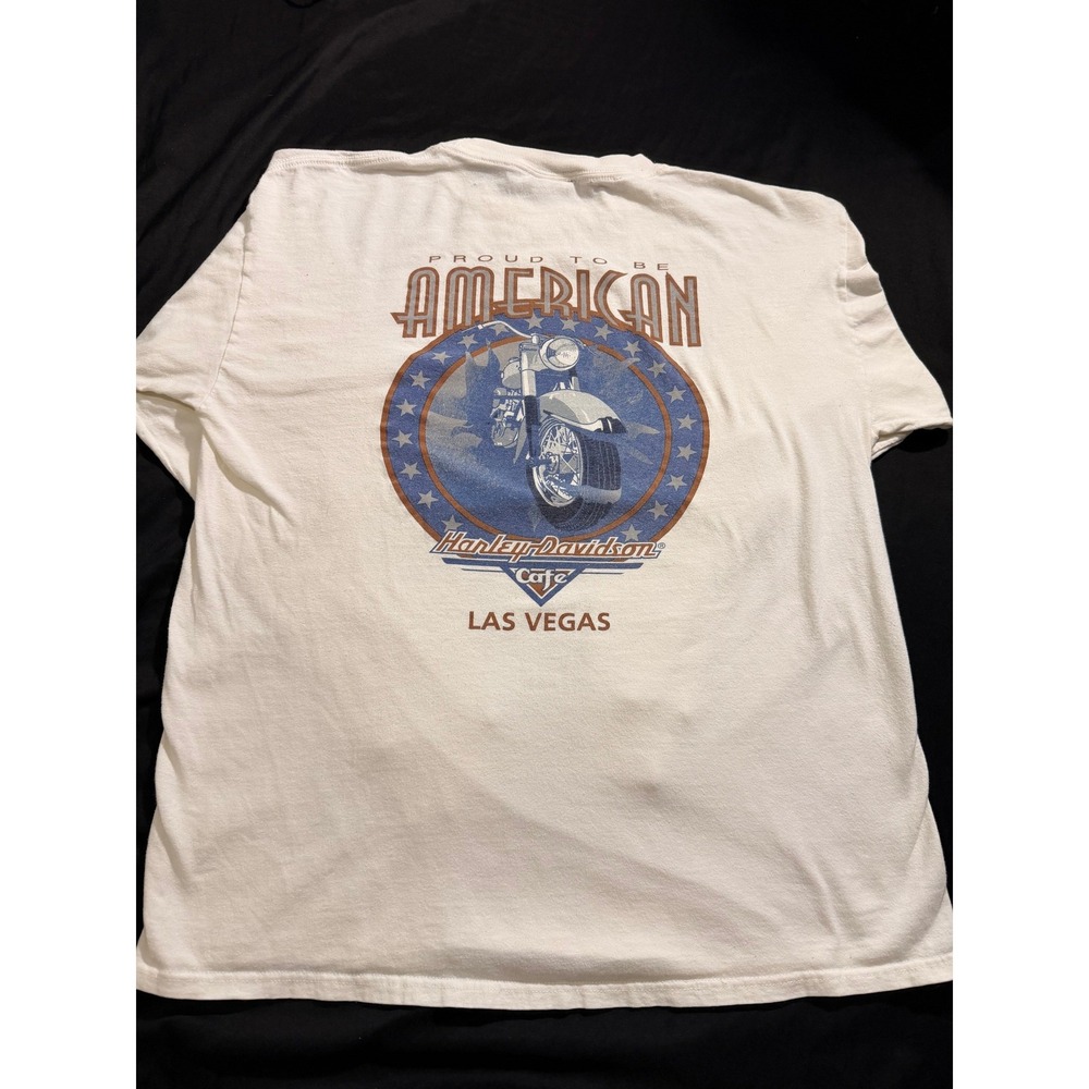 Vintage Harley-Davidson Cafe Las Vegas Long Sleeve Shirt White Mens Large USA